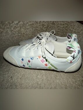 White Multicolor Monogram Leather Sneakers